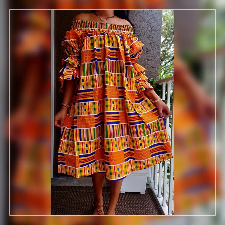 MIDDI OFF SHOULDER DRESS