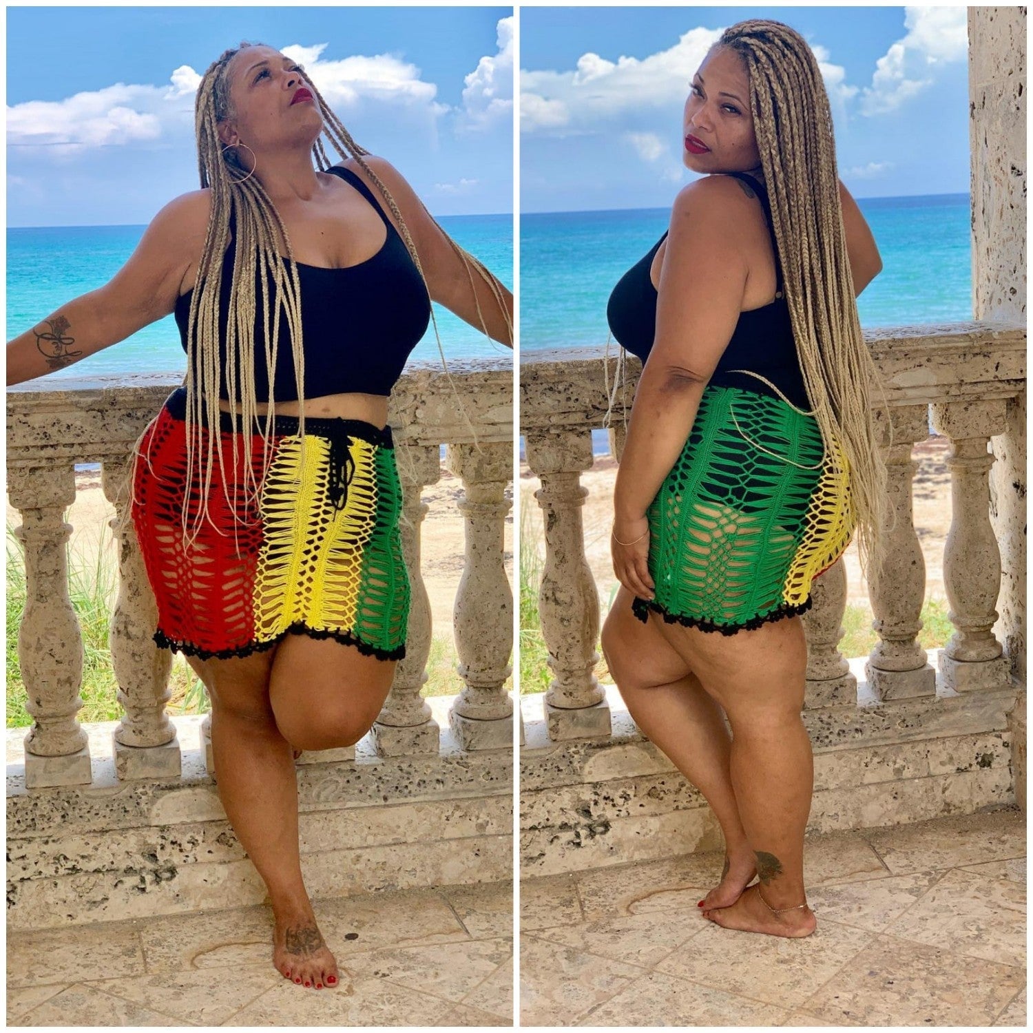 WOMAN CROCHET MESH OUTFIT