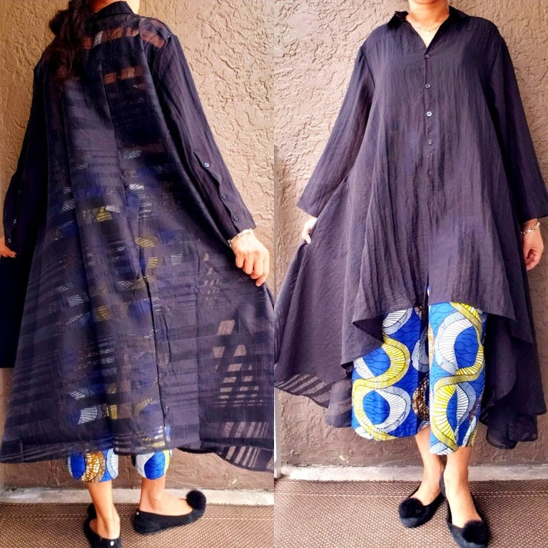 #AA18-666CW LONG HIGH/ LOW KURTA BLOUSE