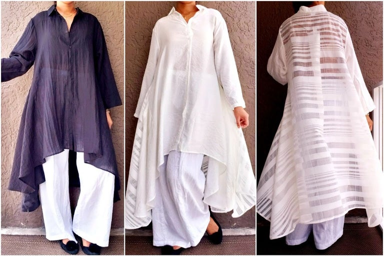 #AA18-666CW LONG HIGH/ LOW KURTA BLOUSE