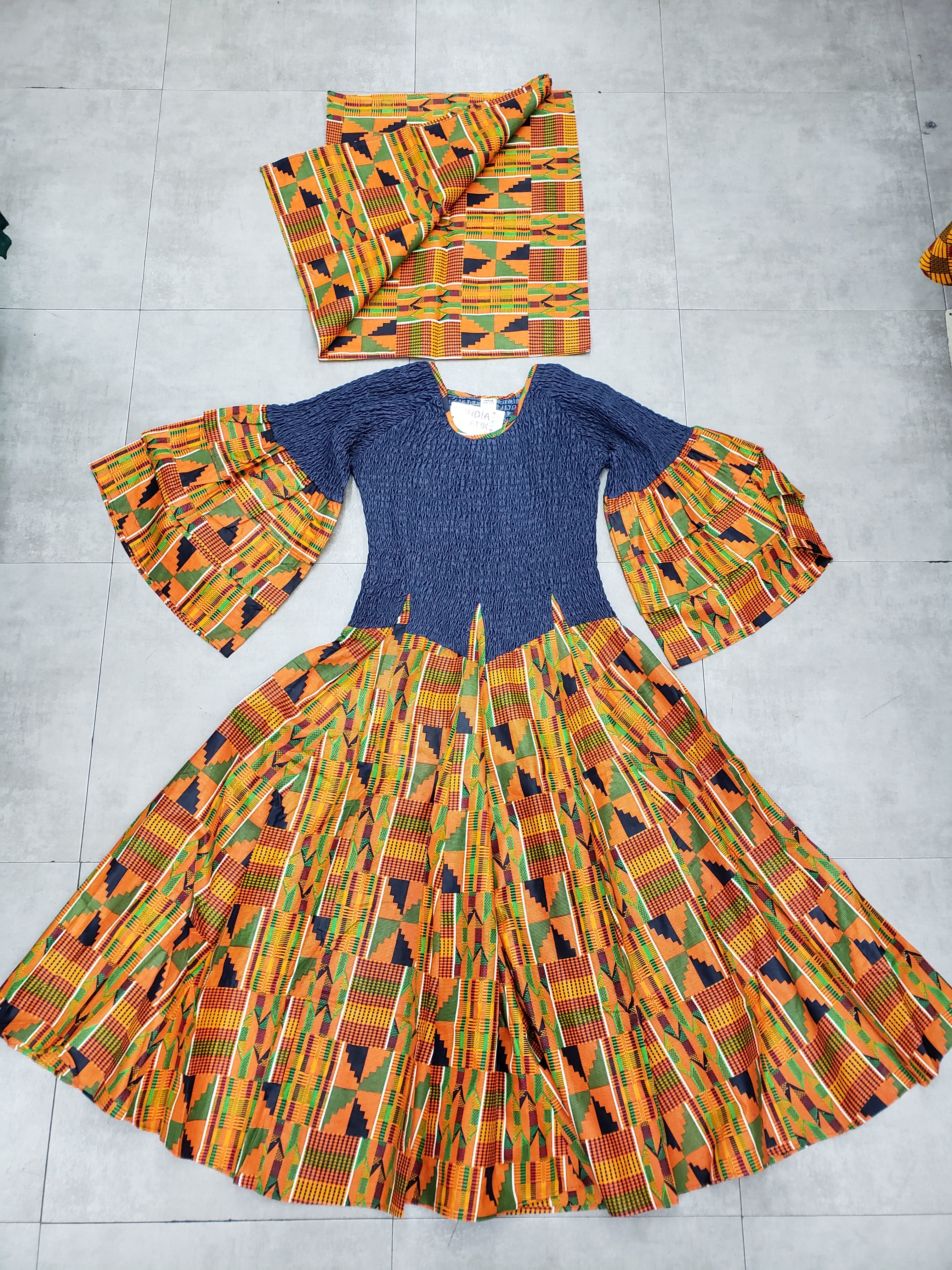 76- Women Long Smocked/ Flared Dress