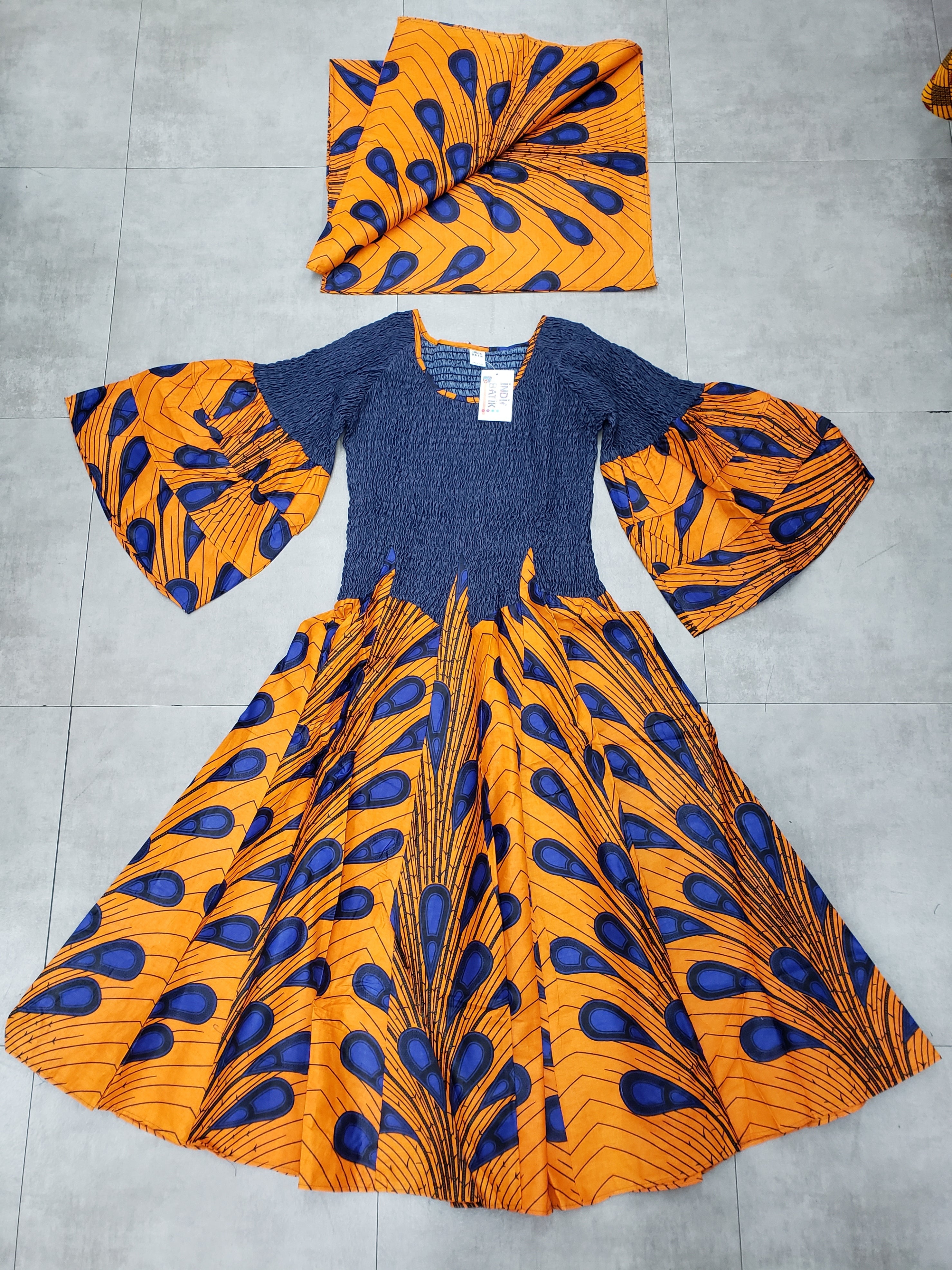 76- Women Long Smocked/ Flared Dress