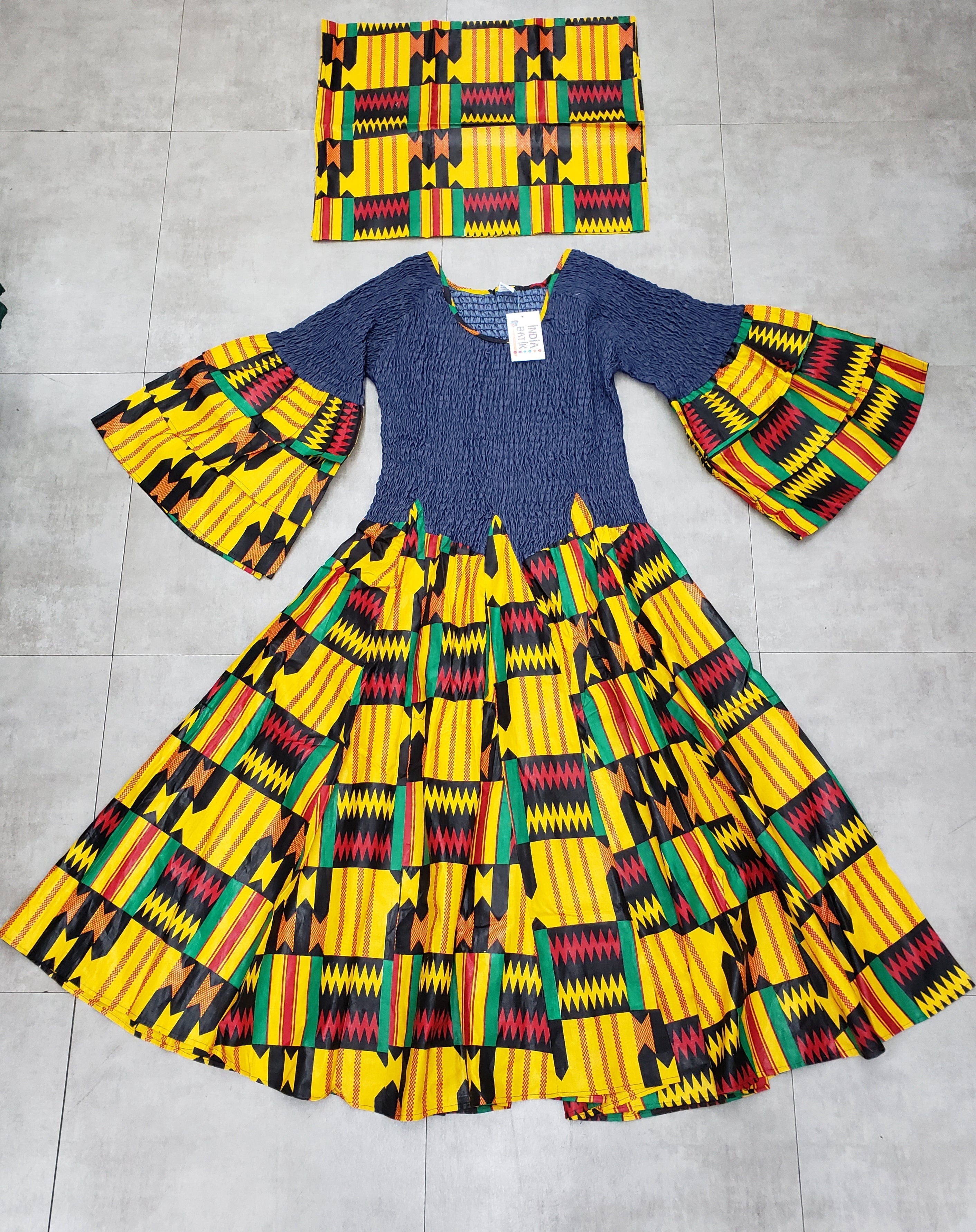 76- Women Long Smocked/ Flared Dress