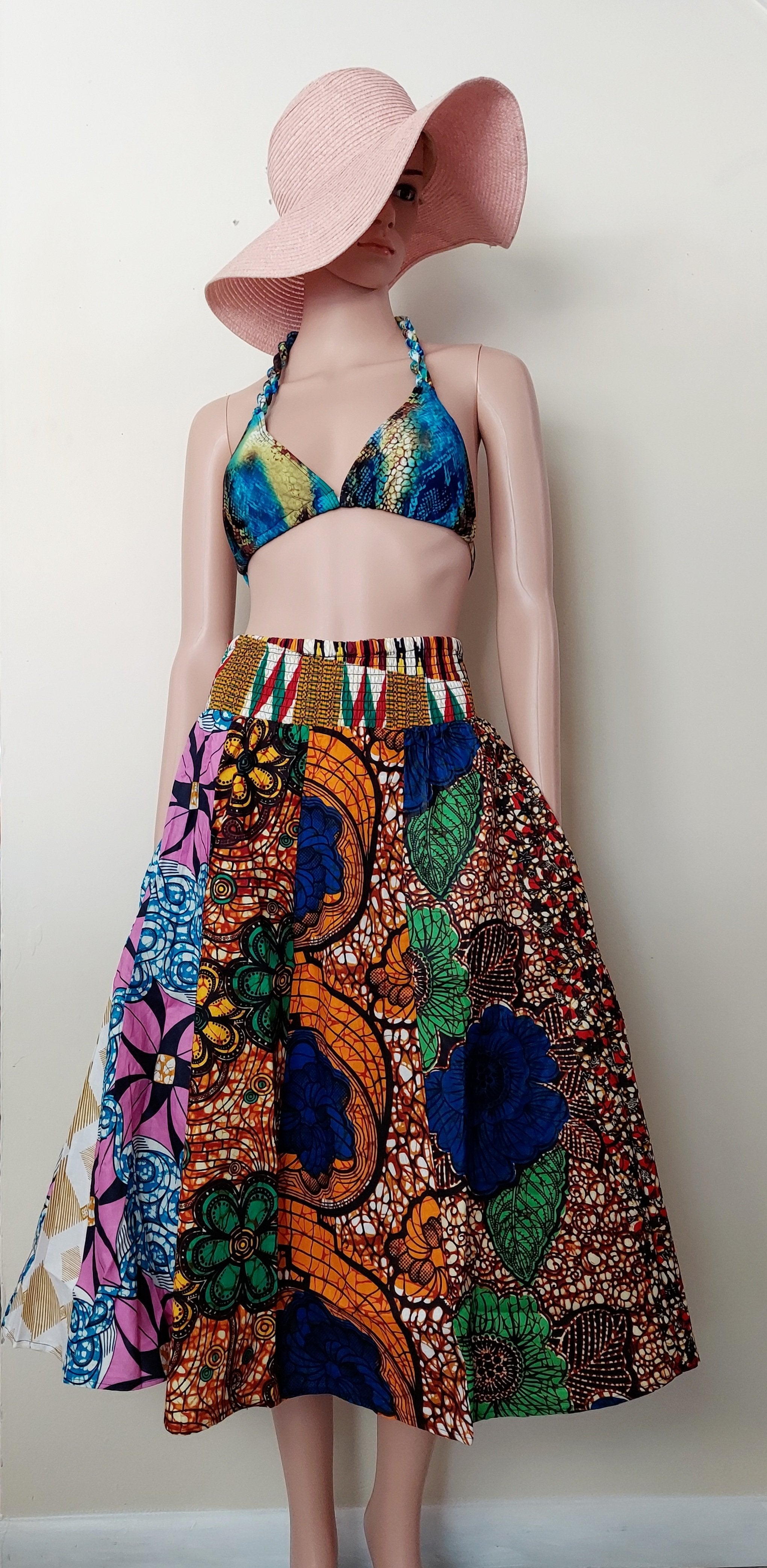 Patch Skirt/ Midi/Beach Coverup Dress