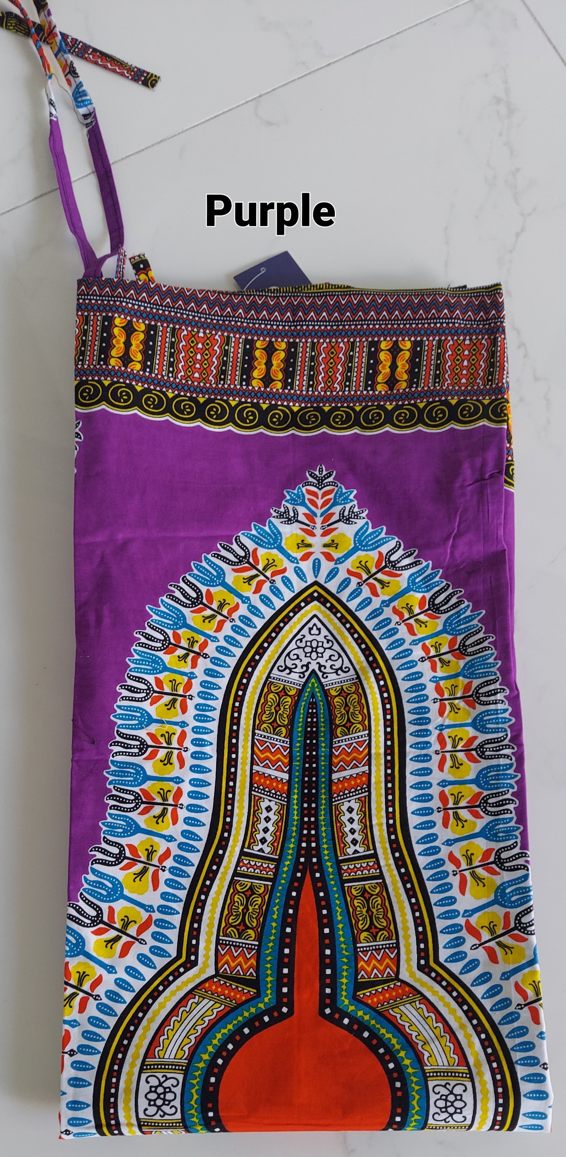 Dashiki Halter Dress/ Handkerchief Hem- k583
