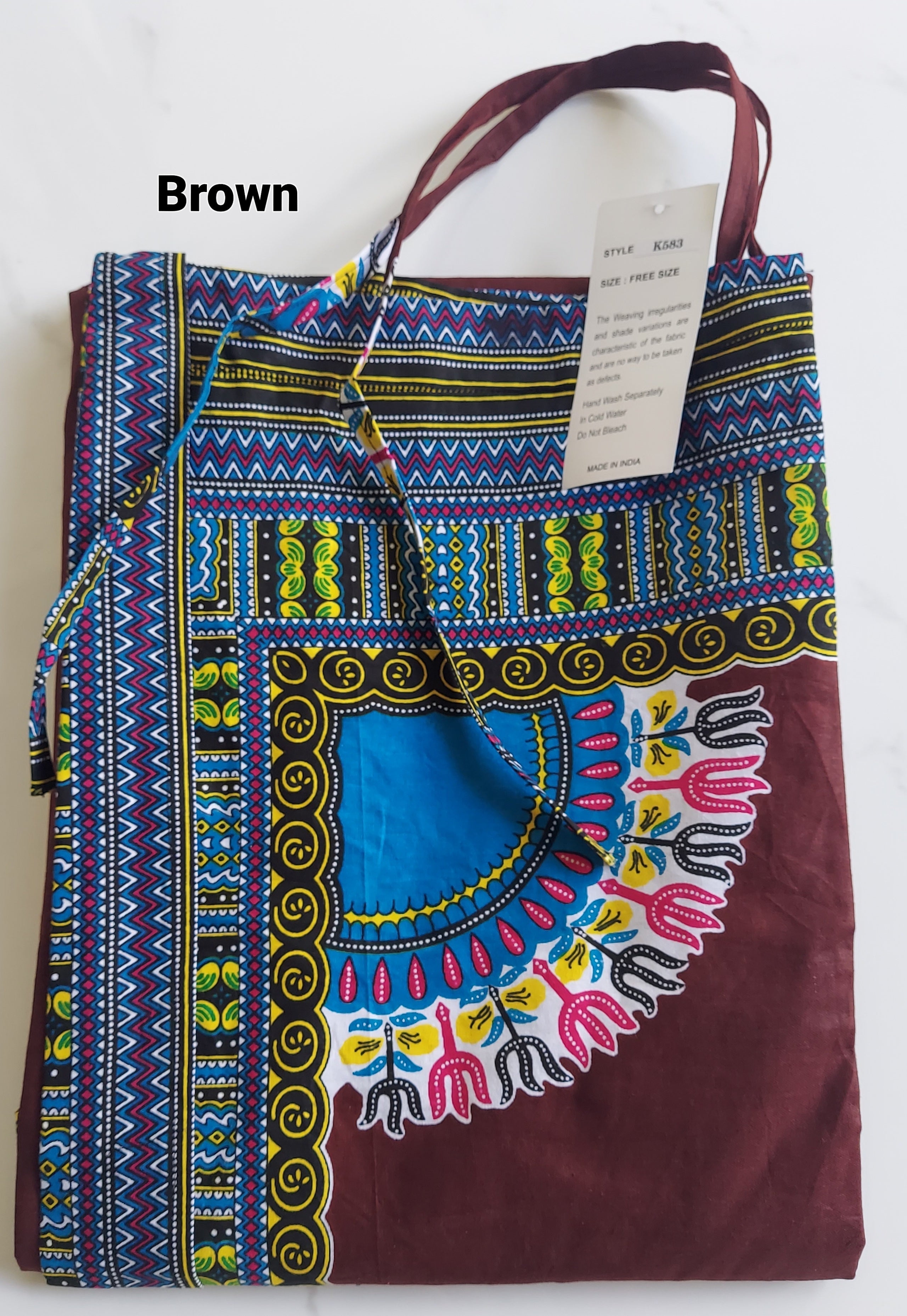 Dashiki Halter Dress/ Handkerchief Hem- k583