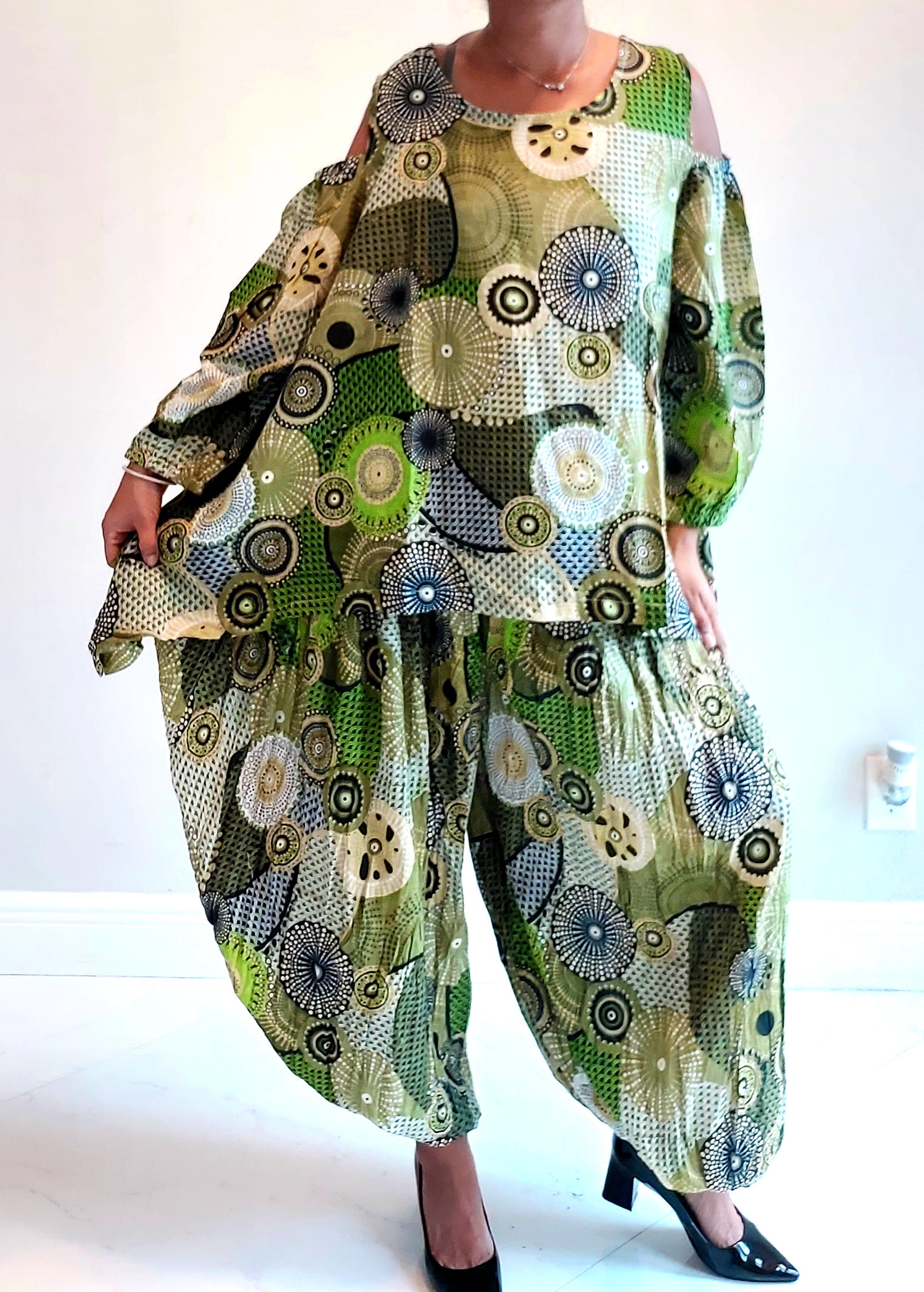 Harem Pant & Blouse Set/ Printed AA22-632