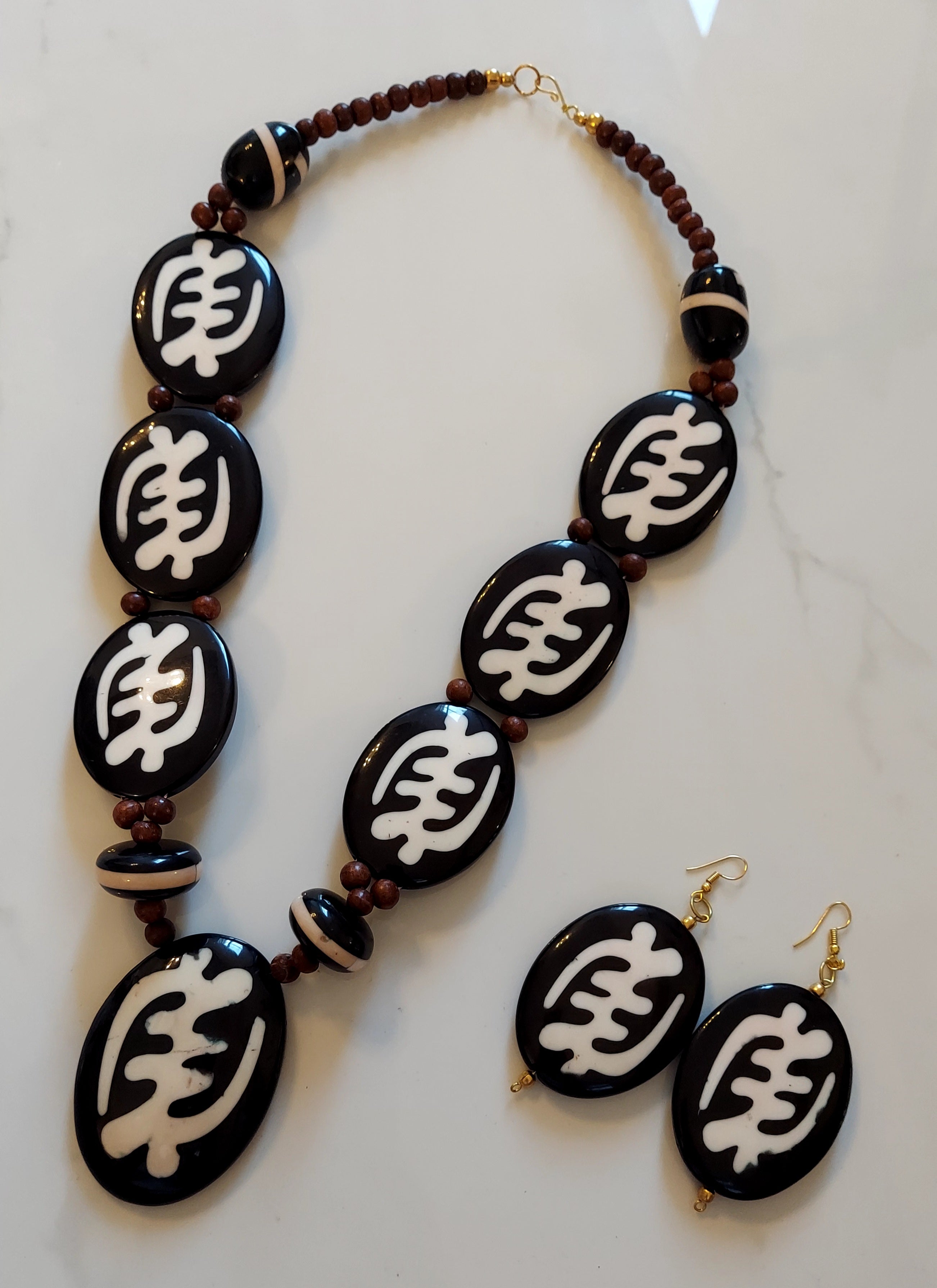 Necklace & Earrings Set - African Symbol