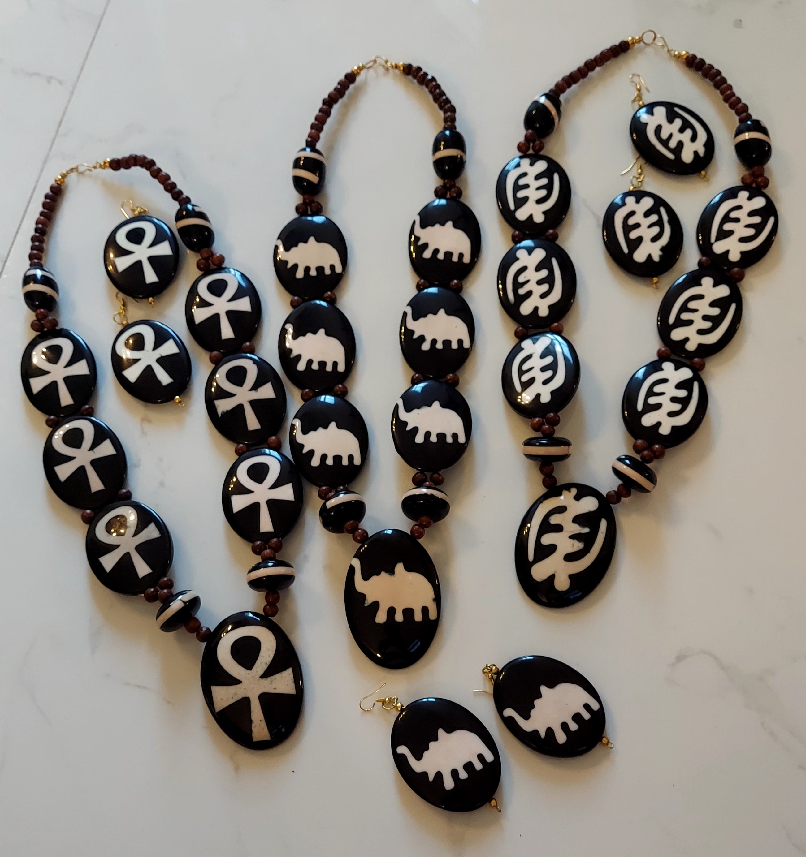 Necklace & Earrings Set - African Symbol