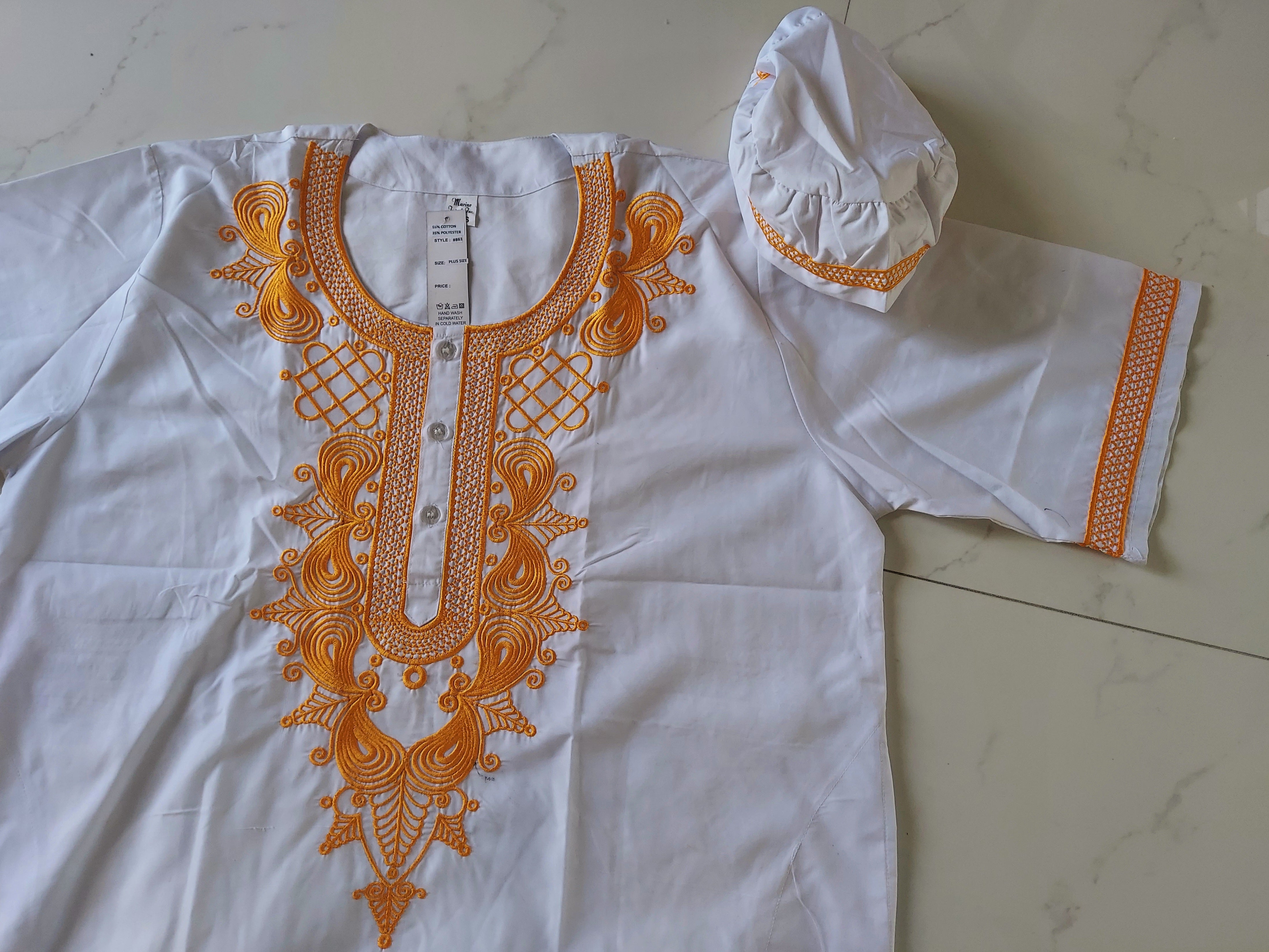 Men's 3Pcs Embroidery Set- white
