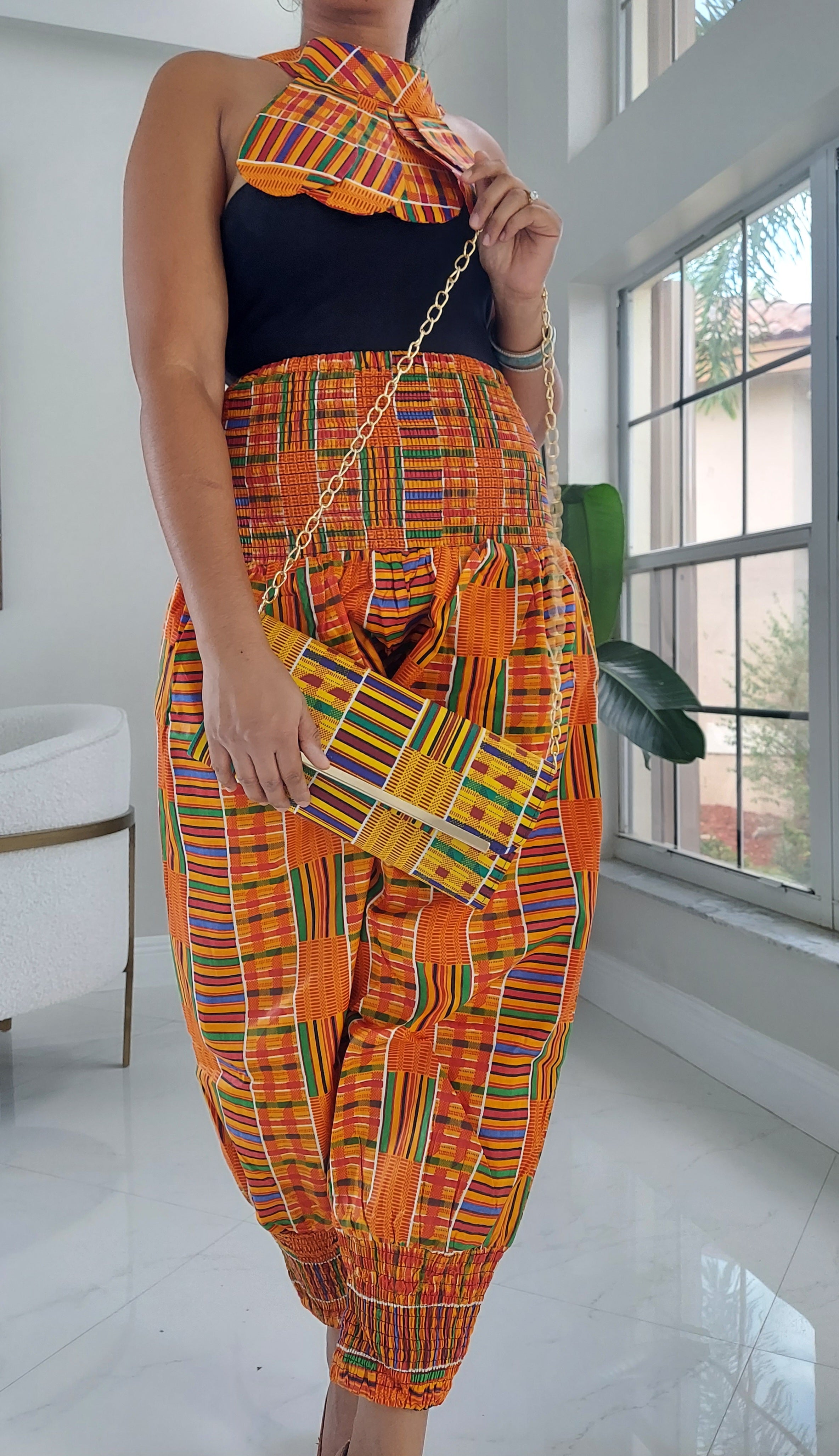 21 Women Harem Pant- Yellow 1Kente