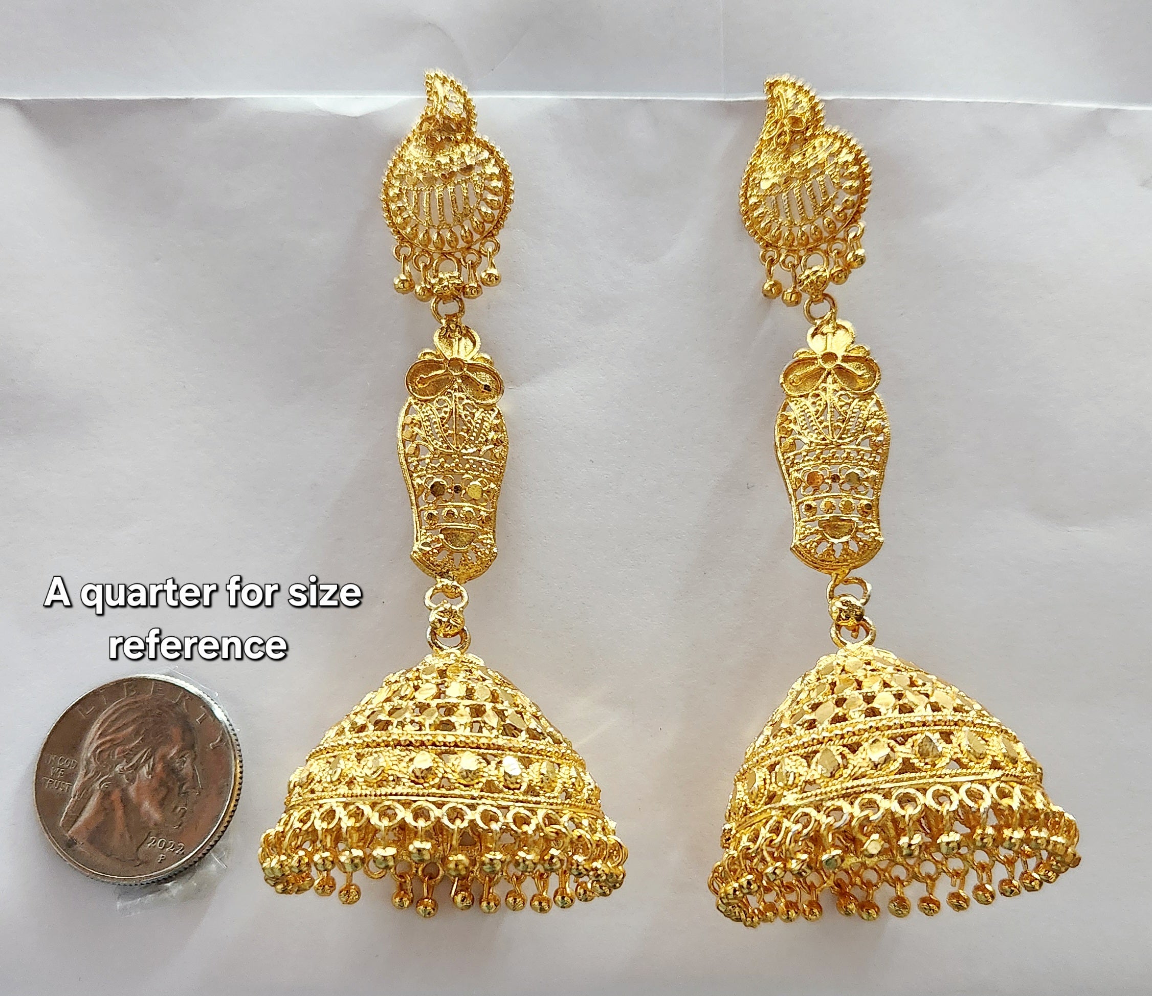 Gold BigJumka Earrings E