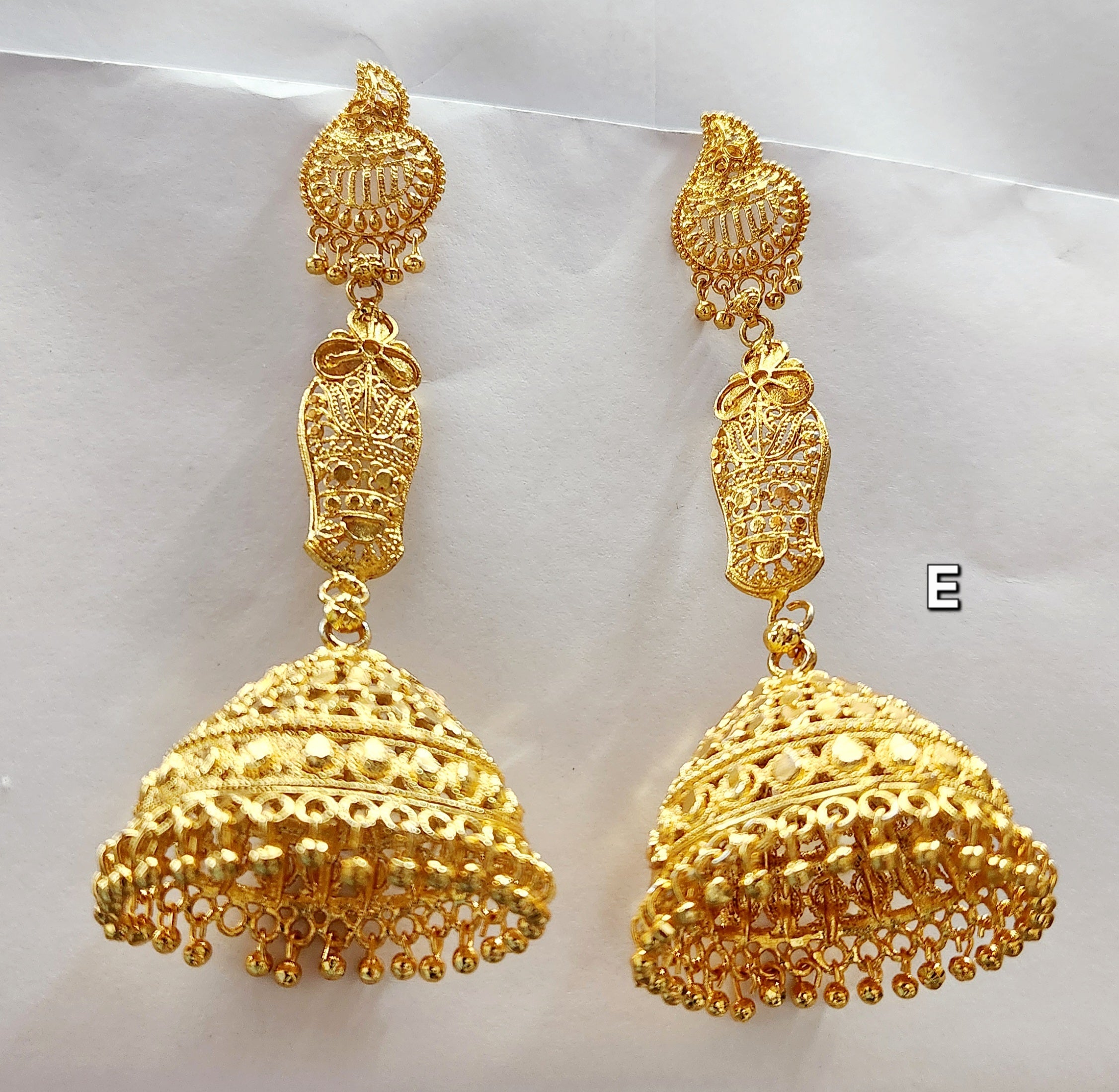 Gold BigJumka Earrings E