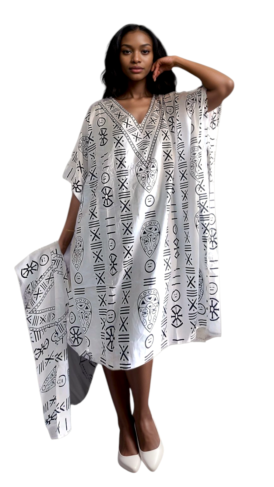 Kaftan Top/ Short Dress- Tribal Print- KF01