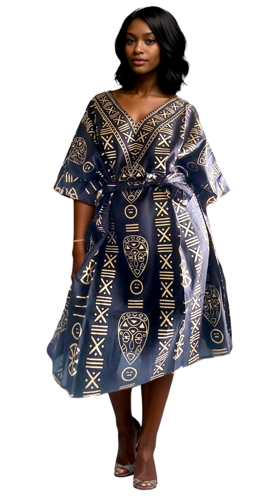 Kaftan Top/ Short Dress- Tribal Print- KF01