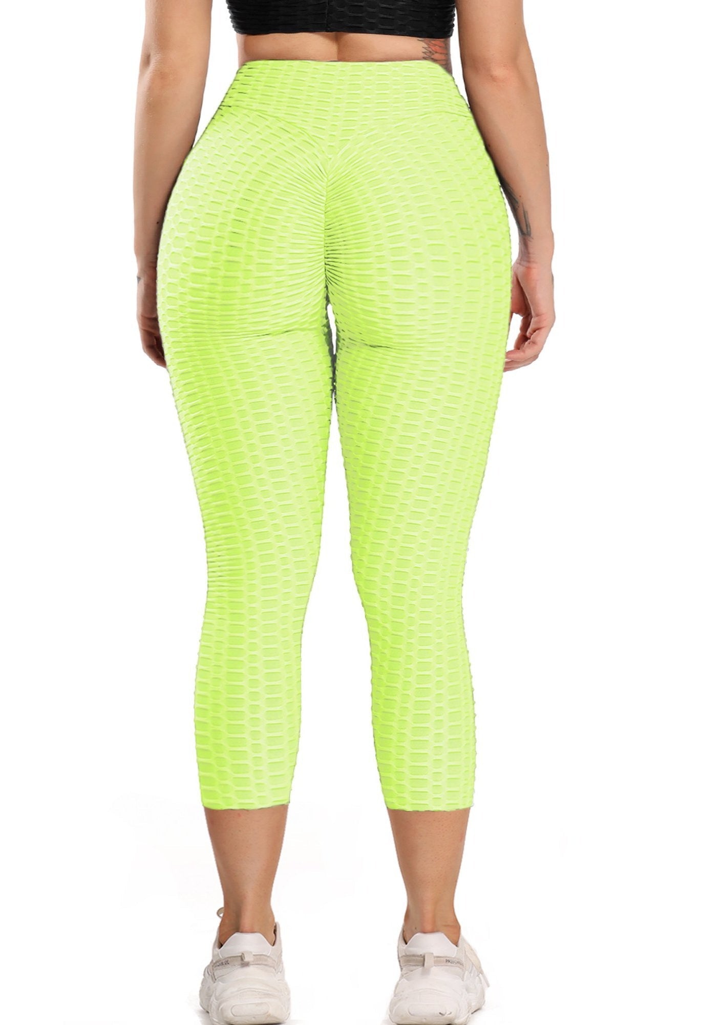 705 - BBL / yoga/Capri Legging & zipper Crop Top Set/ Honey Comb - Solid