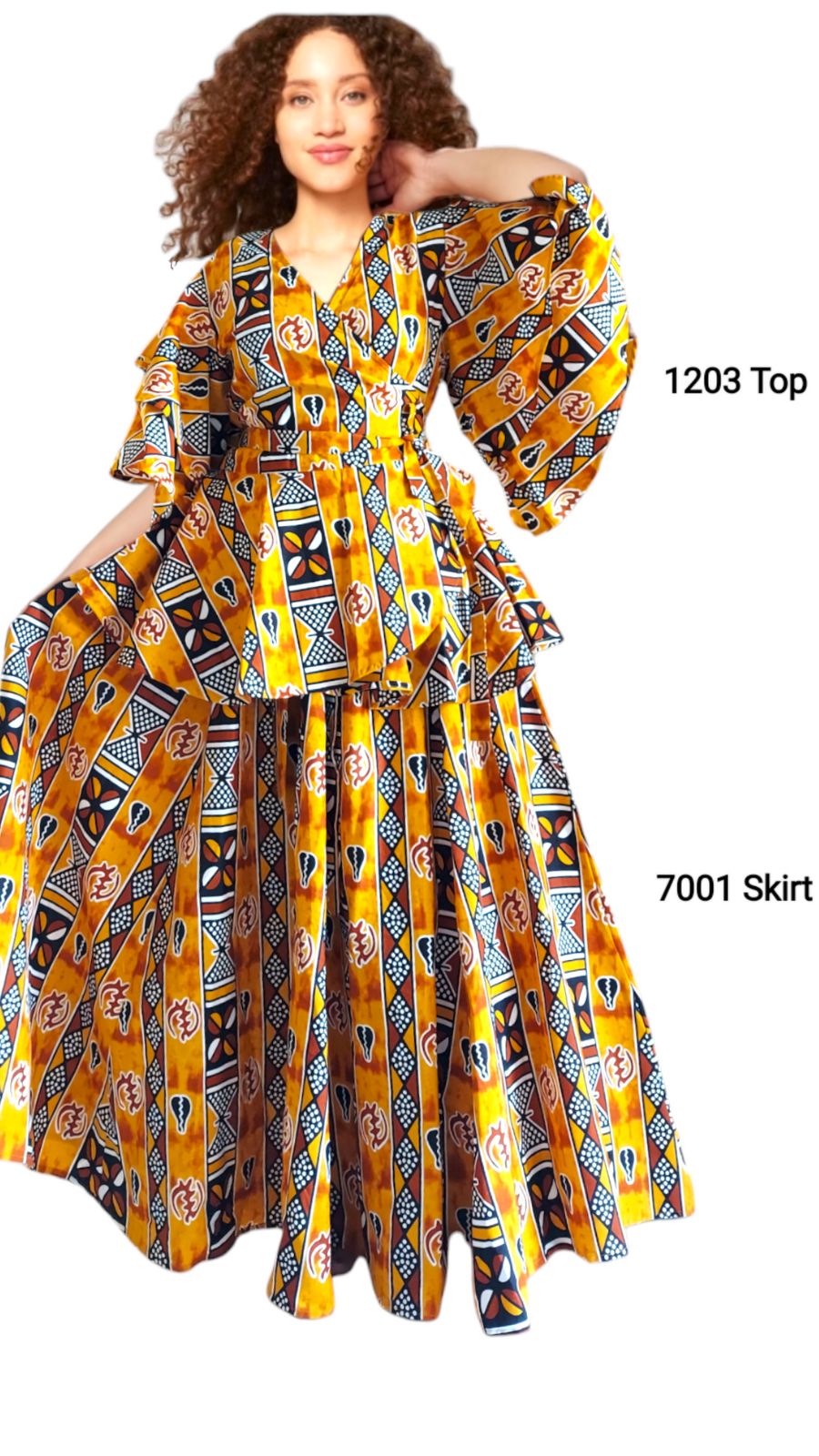 Wrap Blouse & Long Skirt- Mud Tribal