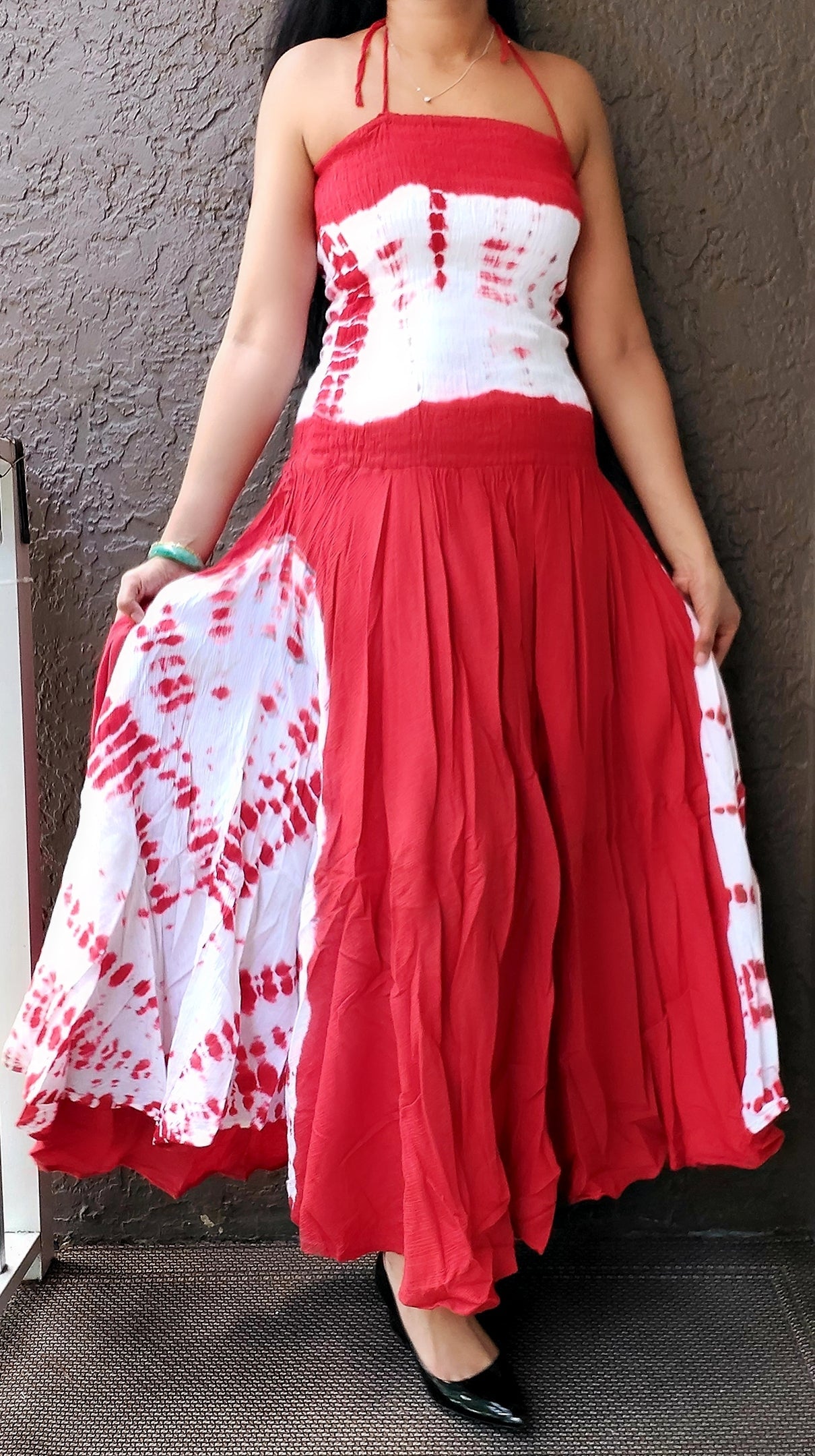 Tie Dye Long Tube Smocked Dress- 236