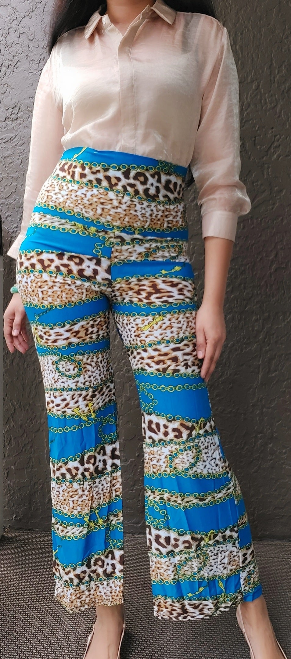 High Waist Palazzo pant / Long Bell Pant/ Printed- 476