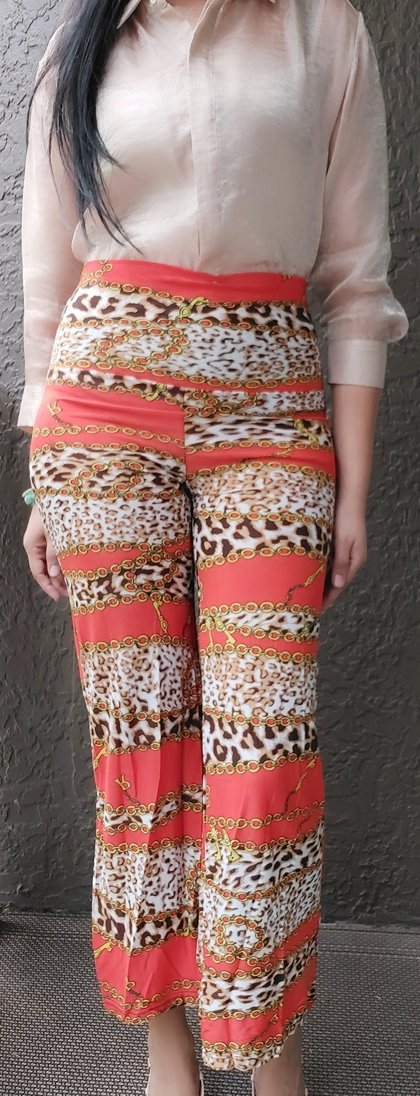 High Waist Palazzo pant / Long Bell Pant/ Printed- 476
