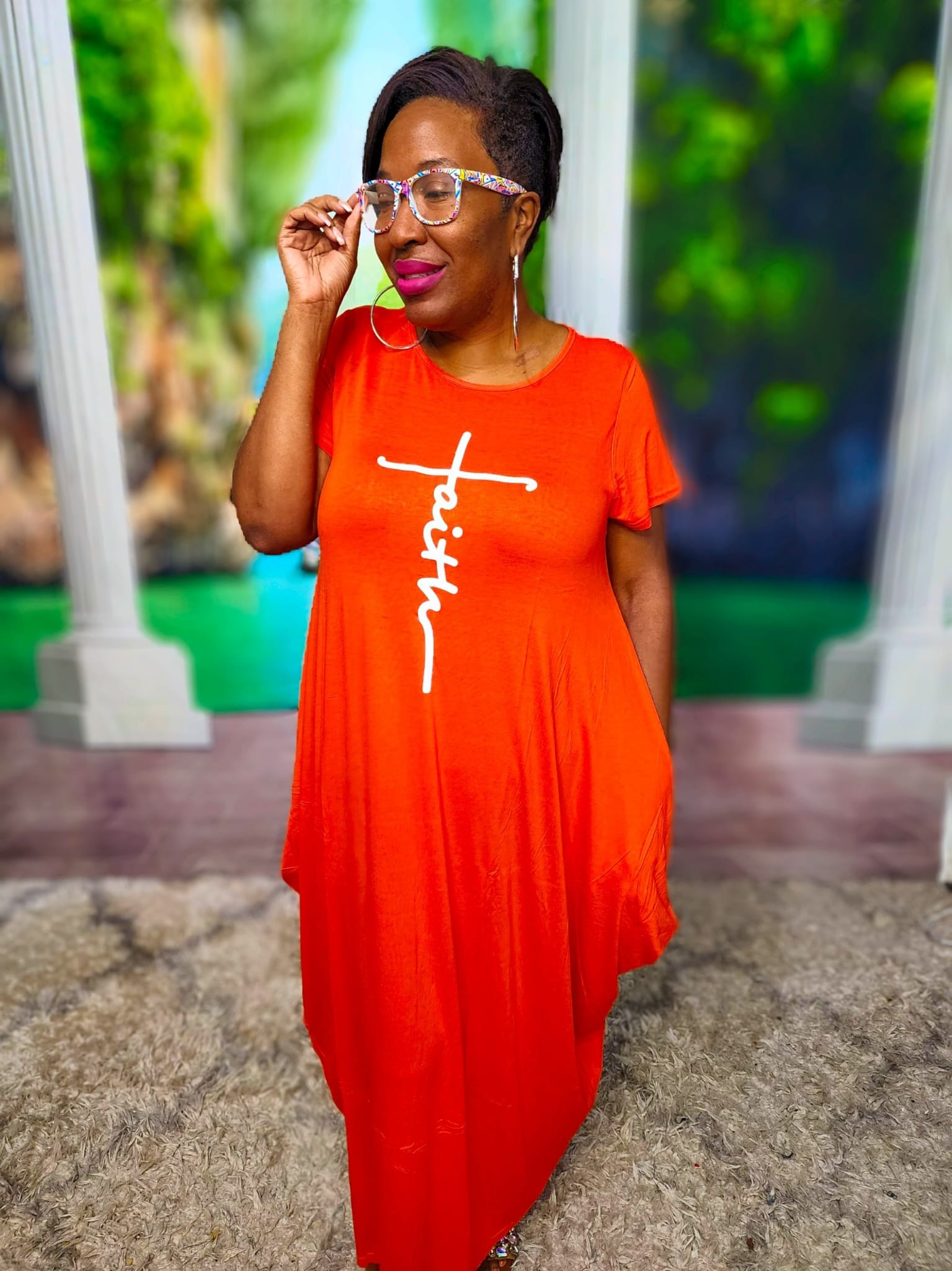 Faith Bubble Jersey Dress/Short Sleeve / Orange 2002SS