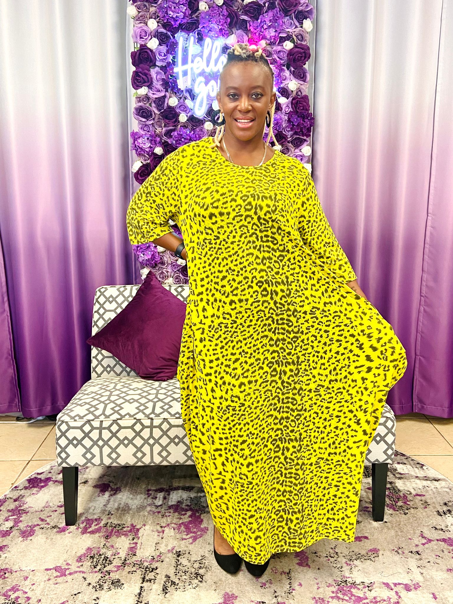 Bubble Dress / Green Leopard 161-6
