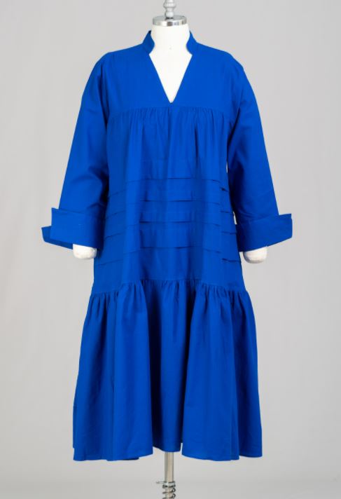 Midi Solid Dress / Blouse -Royal Blue 7580