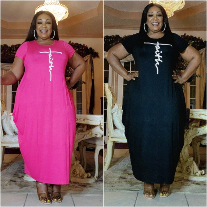 Faith Bubble Jersey Dress/Short Sleeve / Bright Pink 2022SS