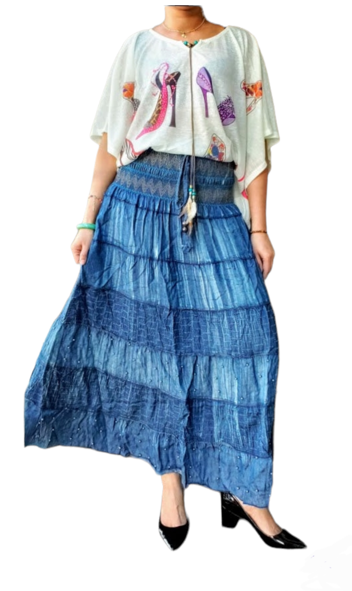 Tube Denim Pearl Dress/ Skirt- 18223