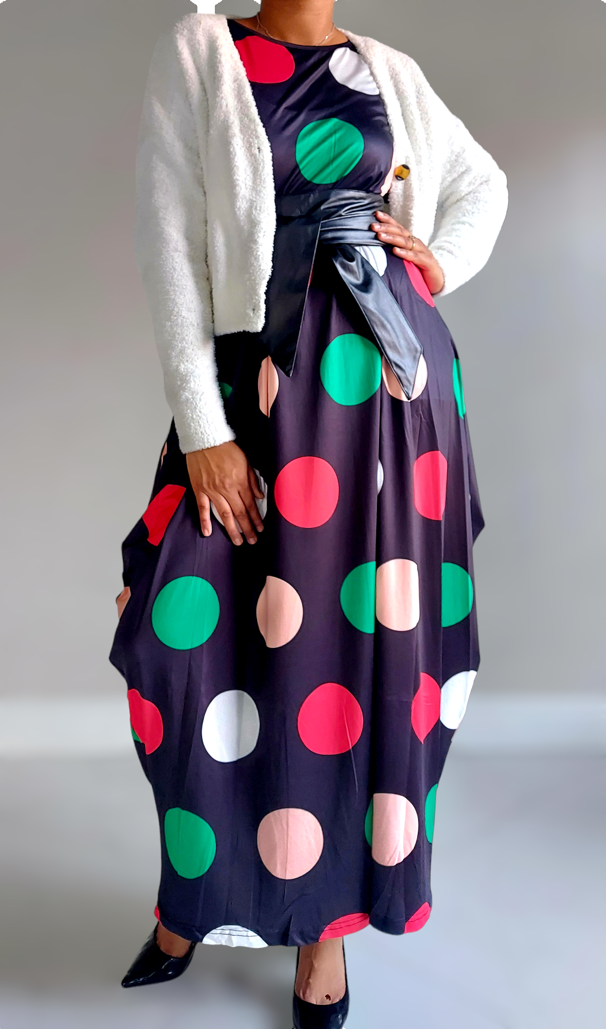 2336 Bubble Dress Polkadot Multi Color