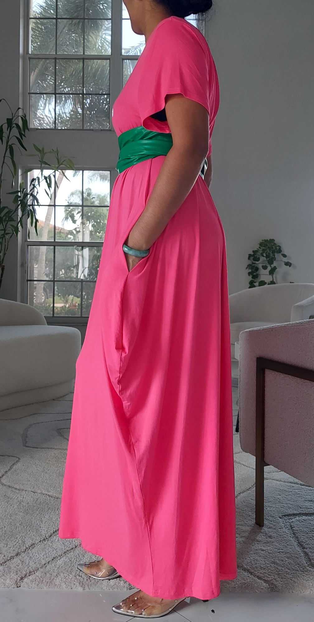 Faith Bubble Jersey Dress/Short Sleeve / Bright Pink 2022SS