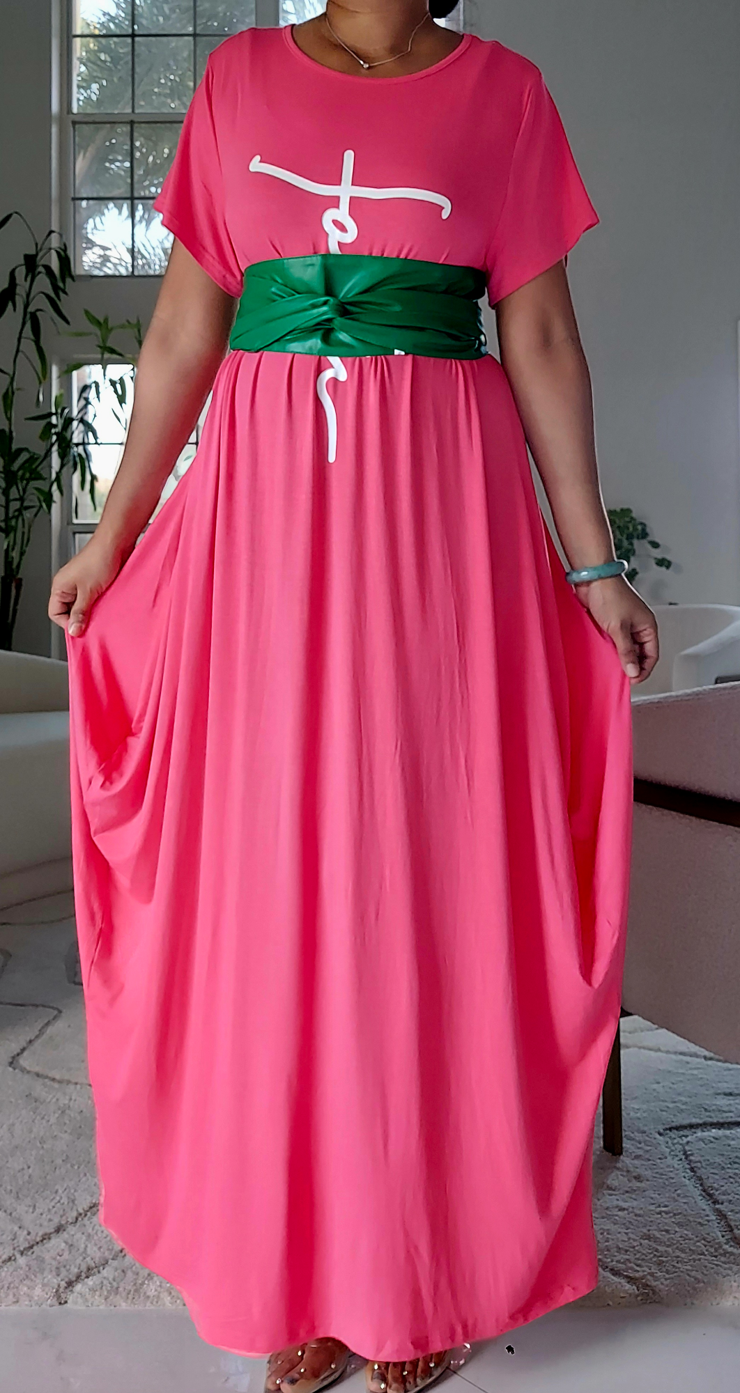 Faith Bubble Jersey Dress/Short Sleeve / Bright Pink 2022SS