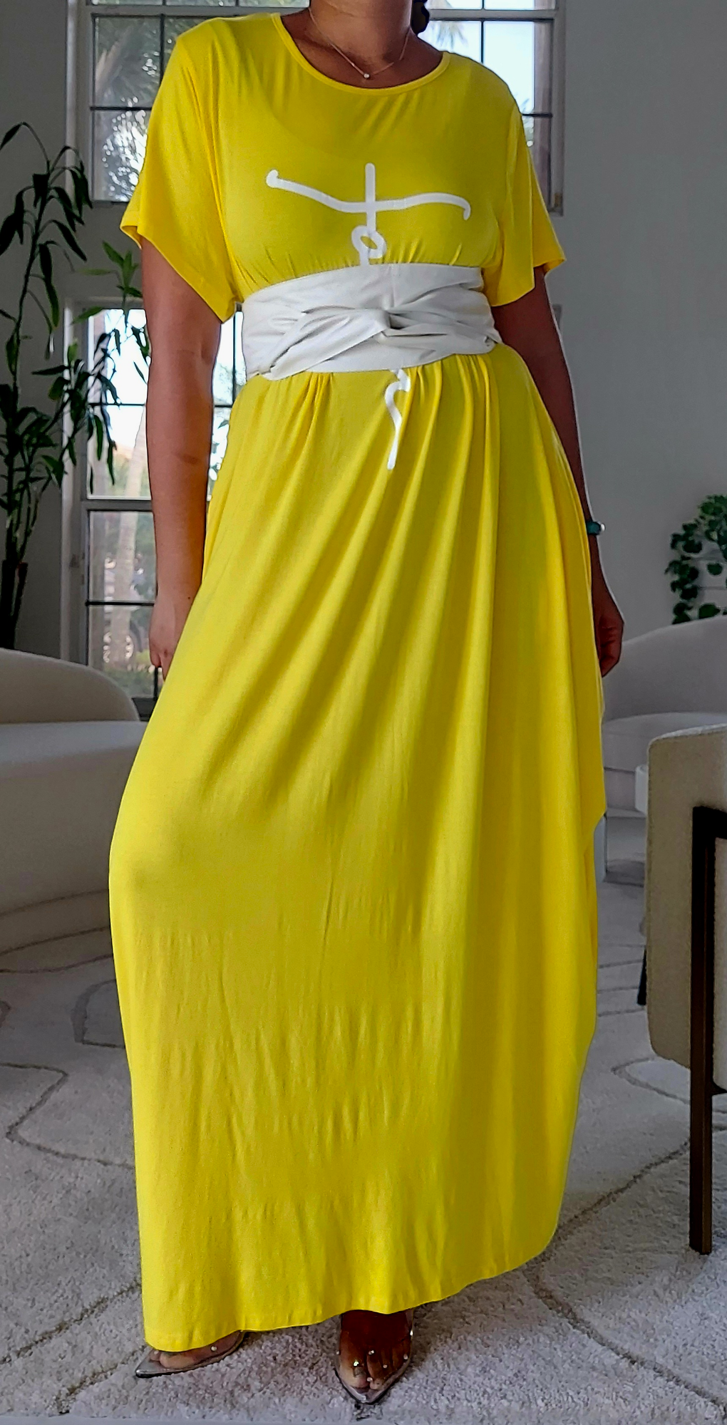 Faith Bubble Jersey Dress/Short Sleeve / Yellow 2022SS