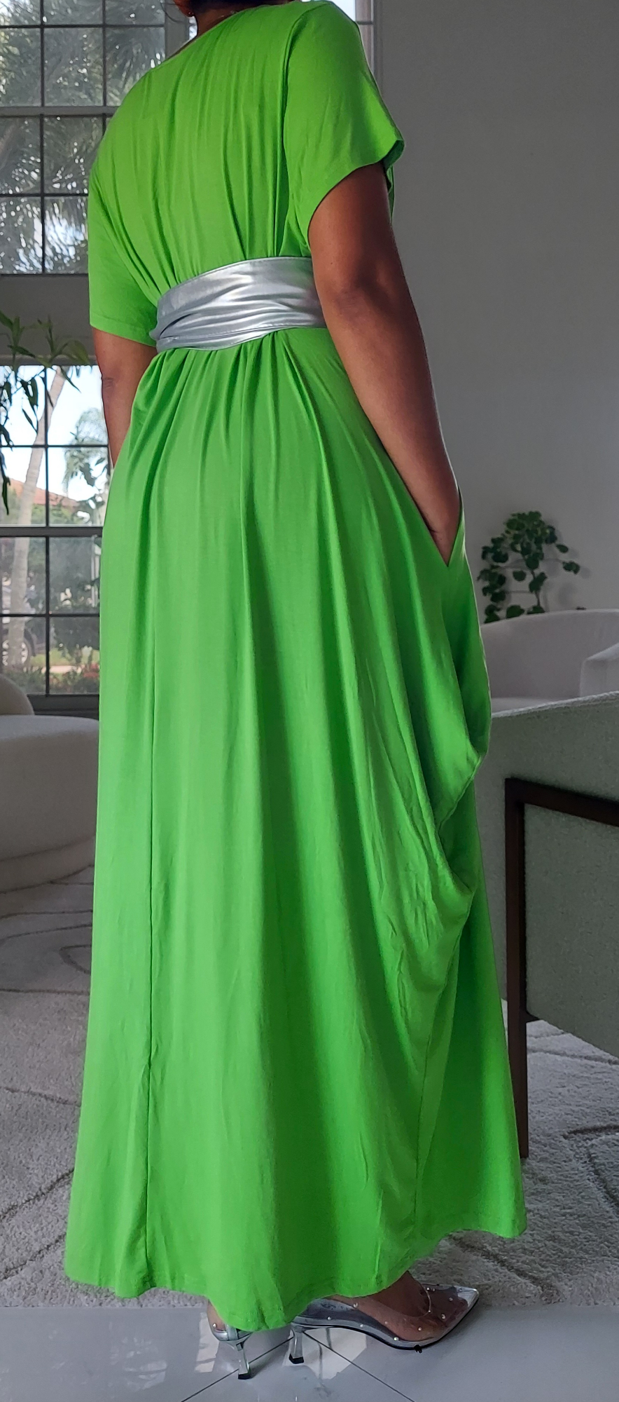 Faith Bubble Jersey Dress/Short Sleeve/ Bright Green 2022SS