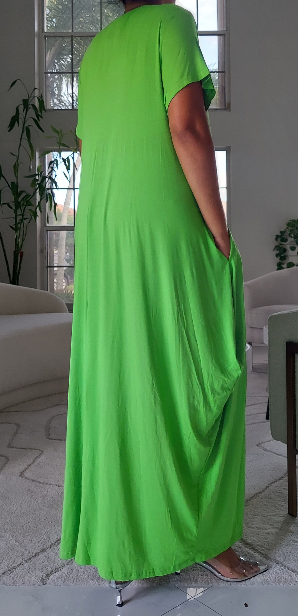 Faith Bubble Jersey Dress/Short Sleeve/ Bright Green 2022SS