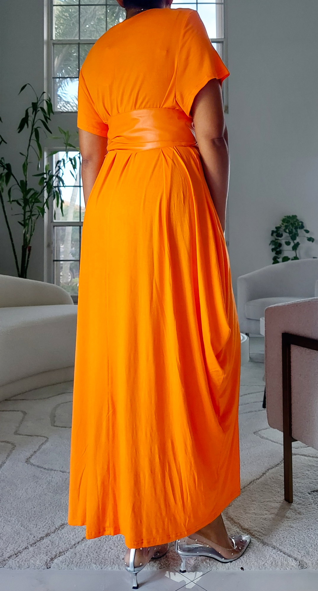 Faith Bubble Jersey Dress/Short Sleeve / Orange 2022SS