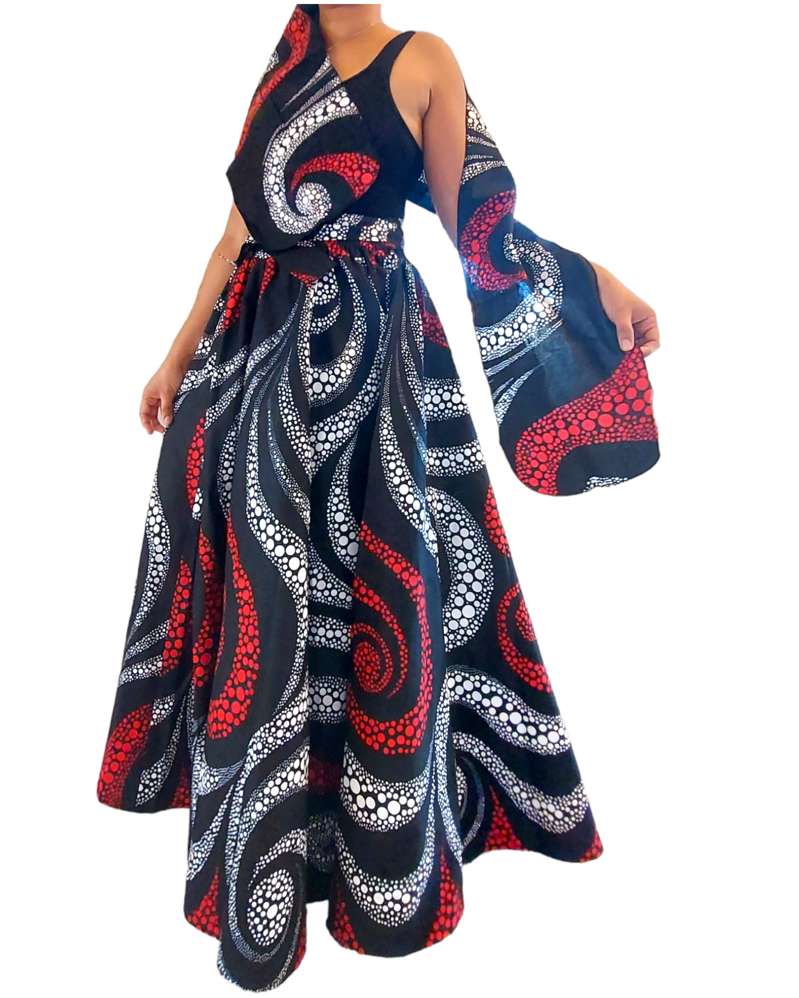 7001 Long Maxi Skirt / Swirl Print
