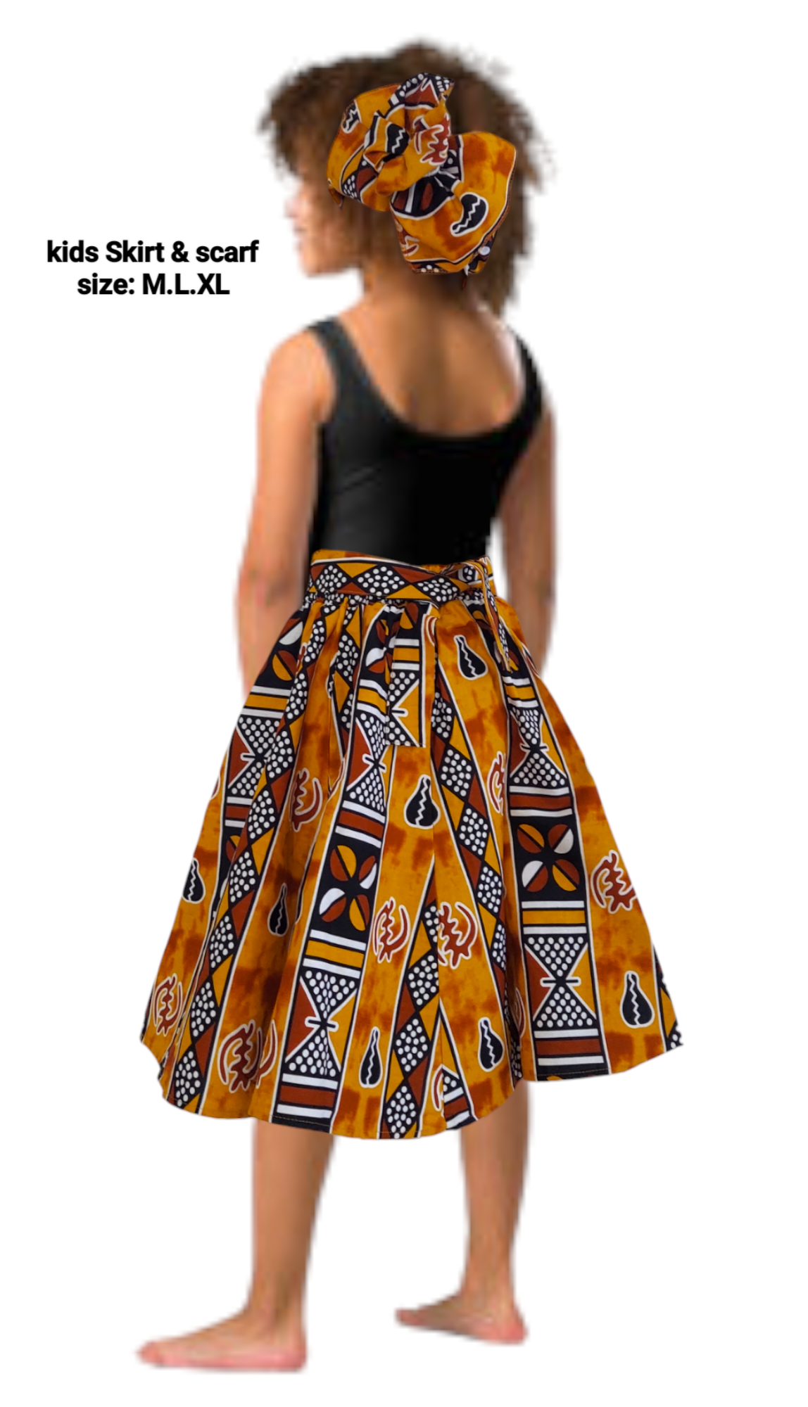 Kids / Girls Skirt & Scarf Set- Mud IB42