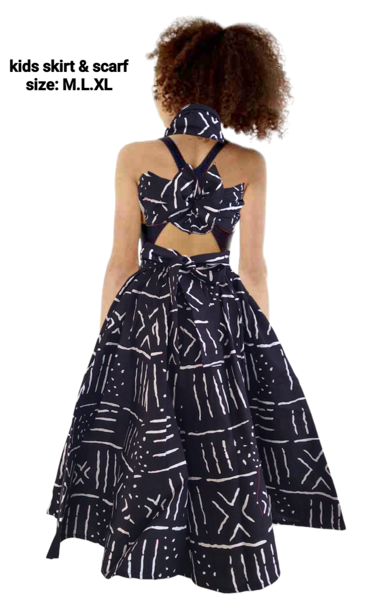 Kids / Girls Skirt & Scarf Set- Tribal Print