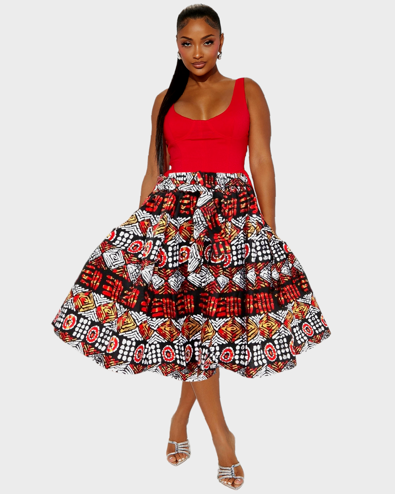 7012 Mid Length Cotton skirt