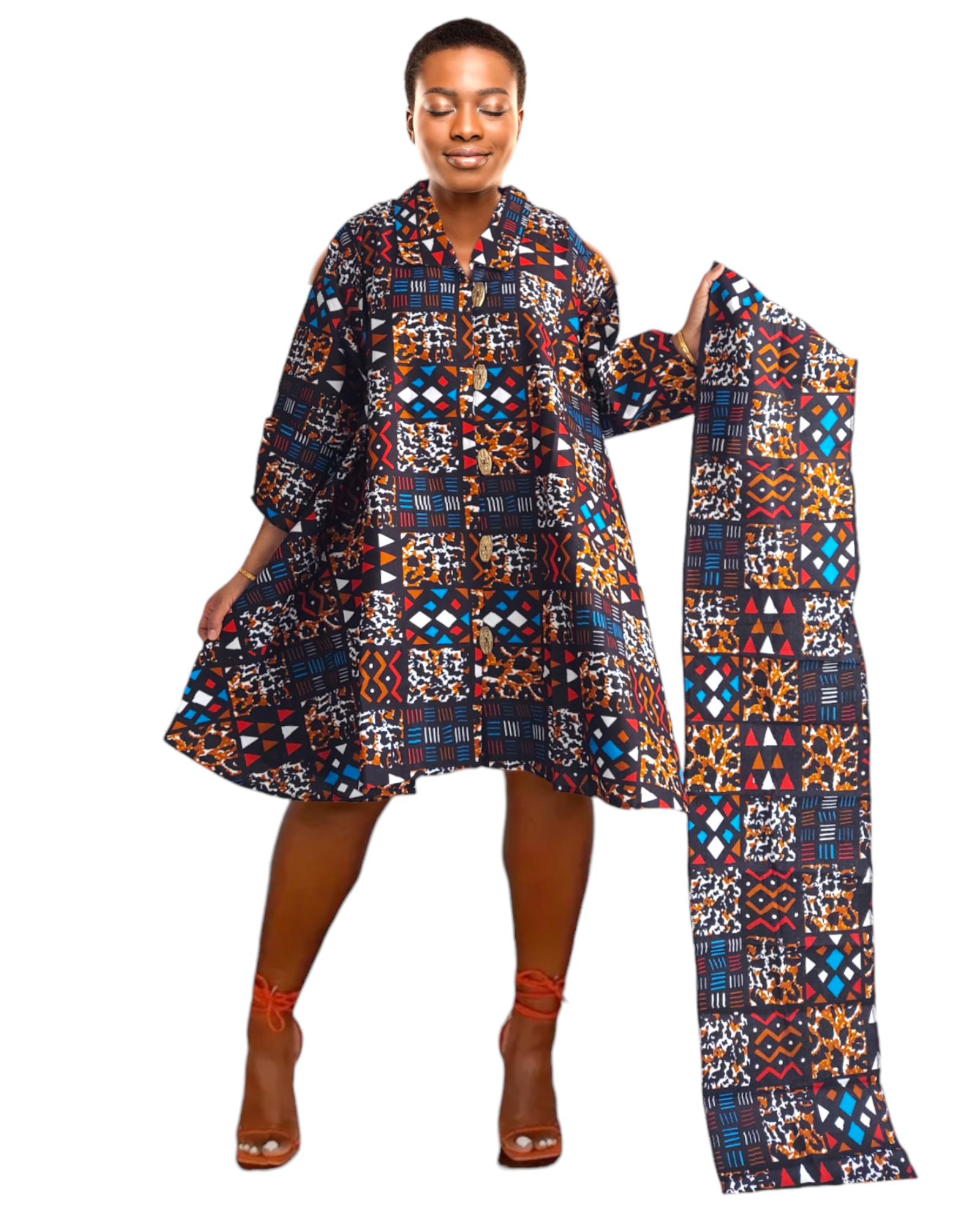 243- Short Dress / Blouse - Brown