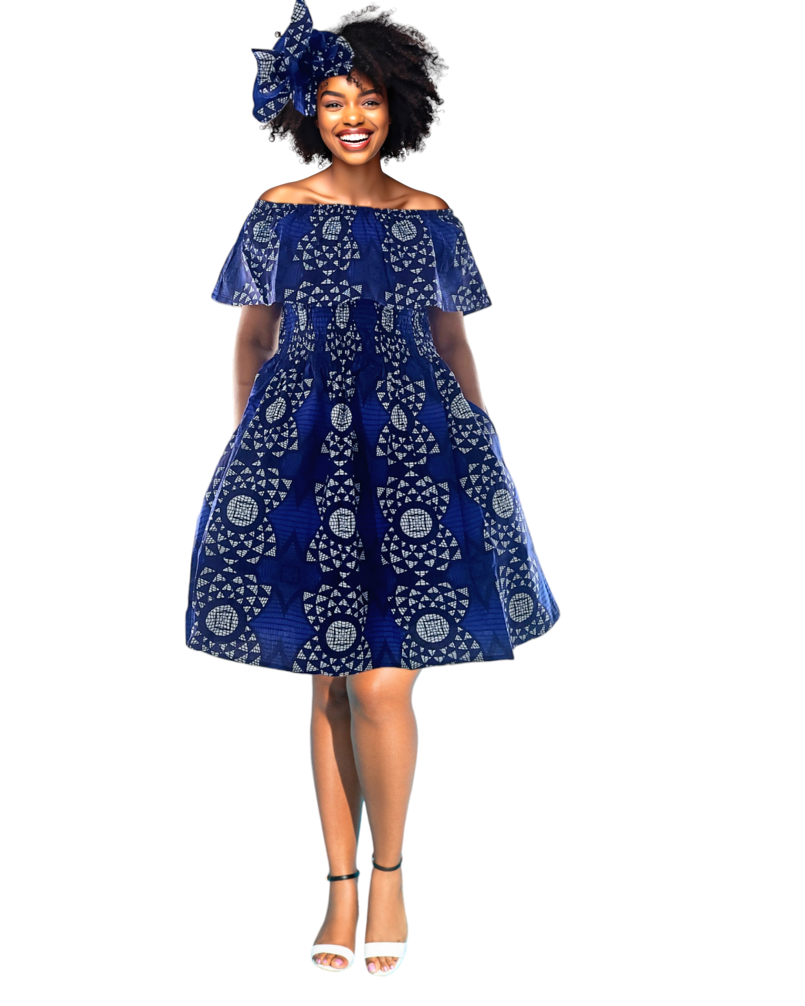 3014M- Middi Dress - Blue