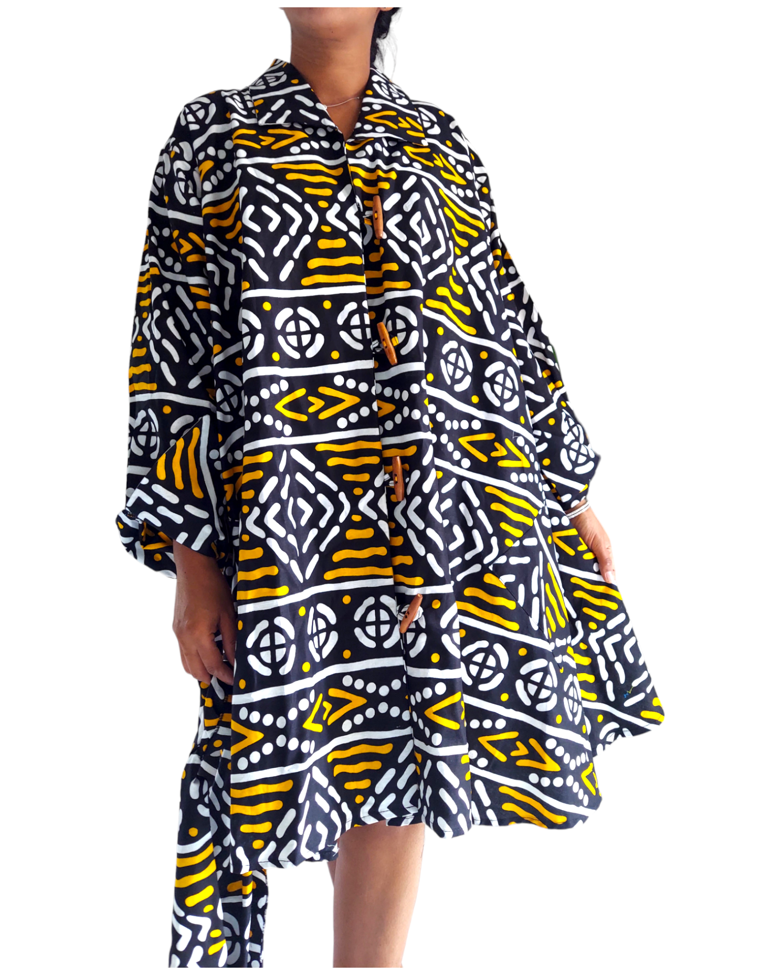 243- Short Dress / Blouse - Yellow/ Black