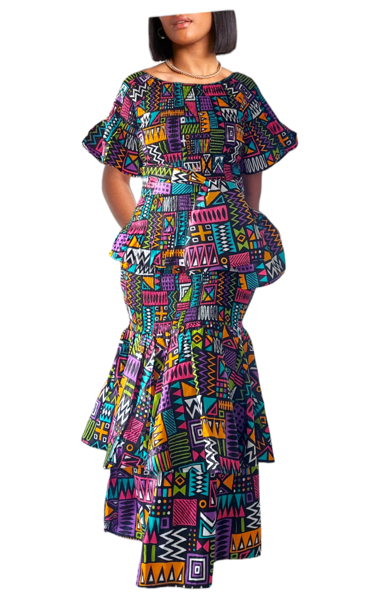 Smock Skirt & Blouse Set - ST15 Multi
