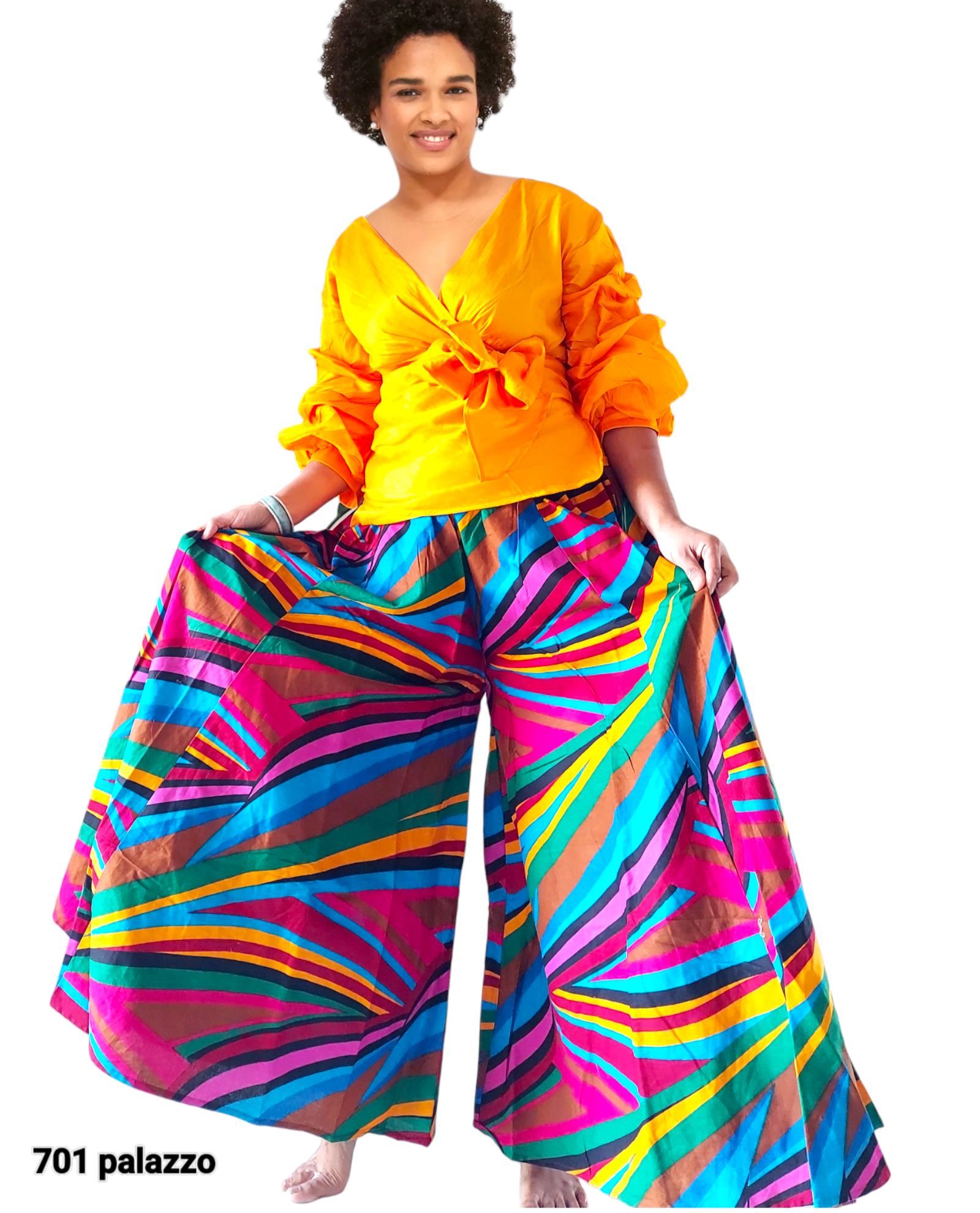 Long Palazzo Pink Multi color- 701