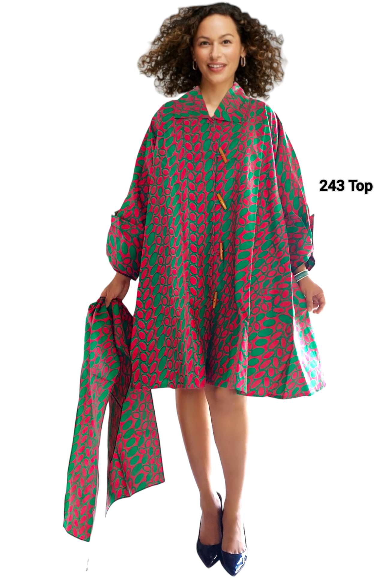 243- Short Dress / Blouse -Pink/ Green2