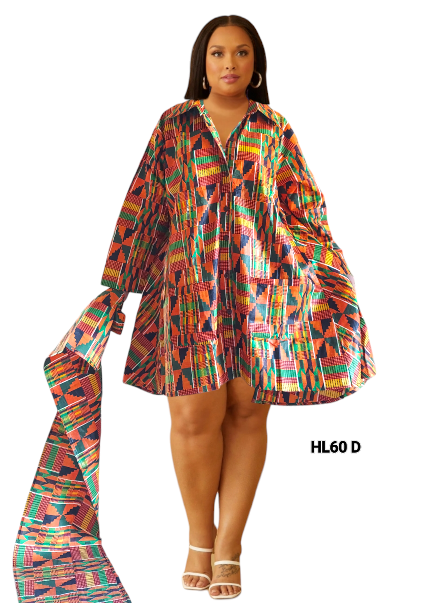 HL60- Short Dress / Blouse - Kente