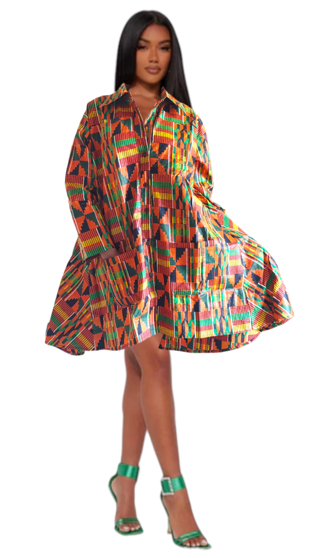 HL60- Short Dress / Blouse - Kente