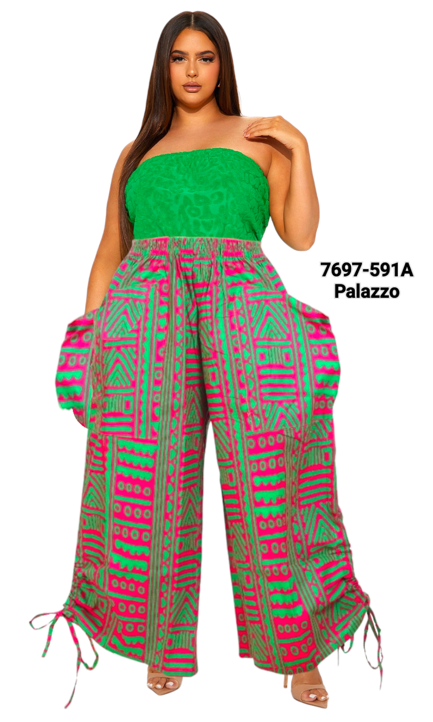 Long Palazzo with Adjustable String - 7697