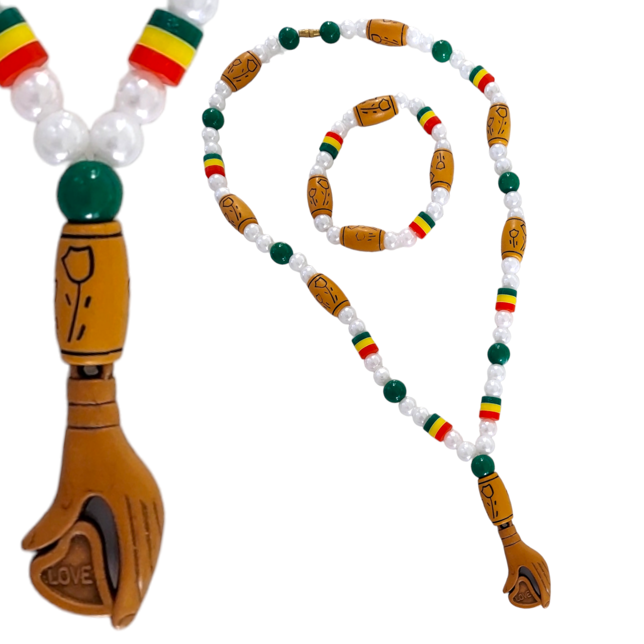 Beaded Necklace & Bracelet Set